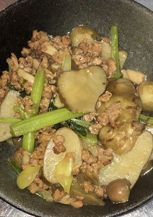 菊芋と大豆挽き肉のピリ辛炒め煮-レシピのメイン写真