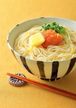柚子風味のめんたいバター温麺（うーめん）-レシピのメイン写真