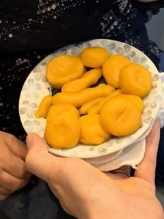 子どもと作れる!かぼちゃ白玉♪-レシピのメイン写真