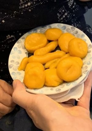 子どもと作れる!かぼちゃ白玉♪-レシピのメイン写真