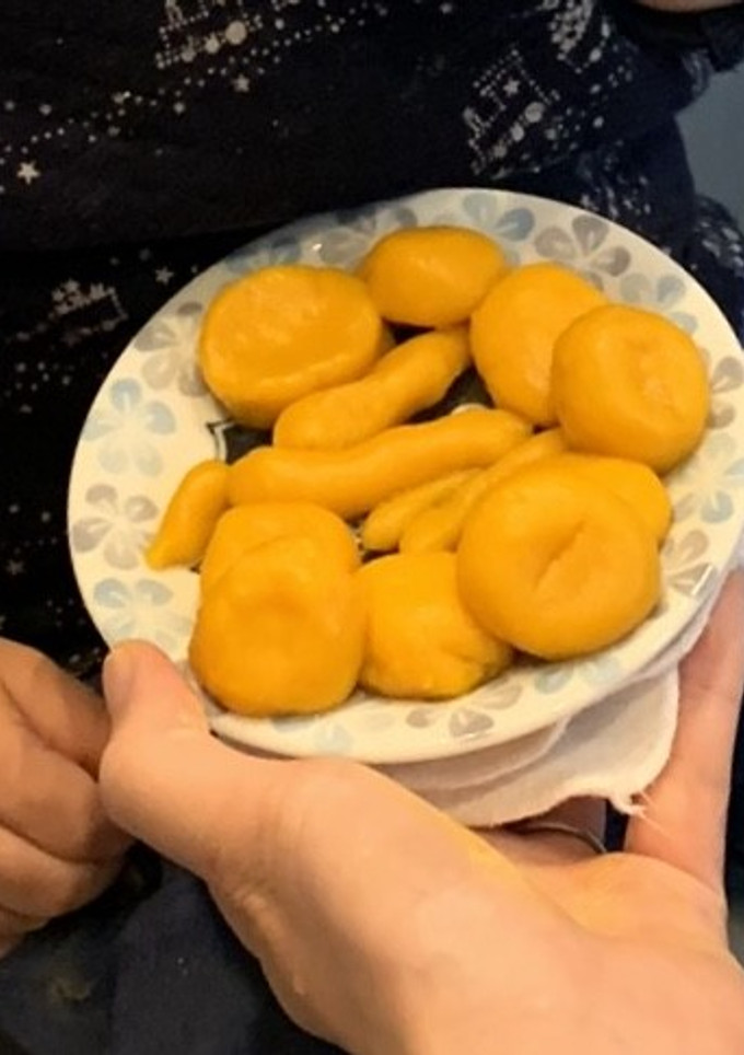 子どもと作れる！かぼちゃ白玉♪-レシピのメイン写真