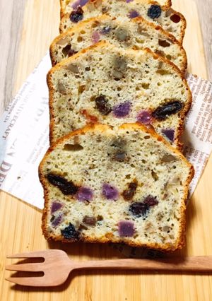 バナナとドライフルーツのパウンドケーキ-レシピのメイン写真