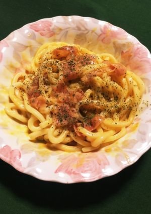 コンポタでうどんカルボナーラ♪-レシピのメイン写真