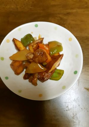 【郷土食】さつまいもとヤーコンの酢豚風-レシピのメイン写真