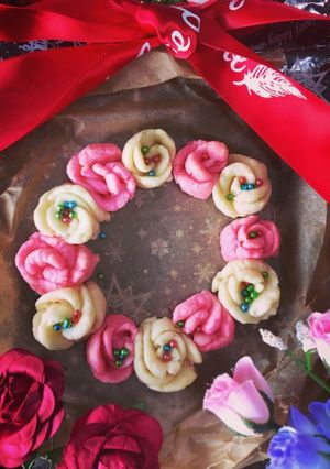 クリスマスに♡フラワーリースクッキー-レシピのメイン写真