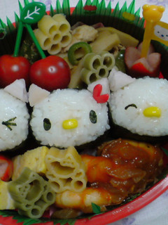 俵おにぎりで簡単キティ♪ キャラ弁☆-レシピのメイン写真