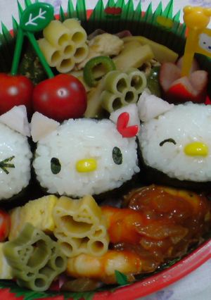 俵おにぎりで簡単キティ♪ キャラ弁☆-レシピのメイン写真