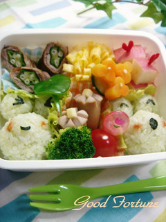 キャラ弁☆カエルちゃんおにぎり弁当♪-レシピのメイン写真
