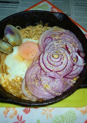 アレンテージョ風のお出汁で焼きうどん-レシピのメイン写真