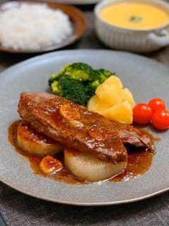 大根ステーキ☆牛ステーキのせ-レシピのメイン写真