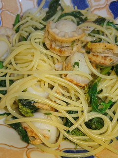ホタテと青菜のレモンバター醤油パスタ-レシピのメイン写真