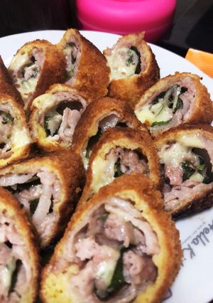 @節約 豚コマシソチーズ巻き@-レシピのメイン写真