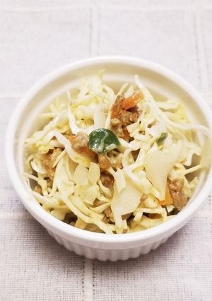 ☆カレー味肉味噌で♪キャベツサラダ☆-レシピのメイン写真