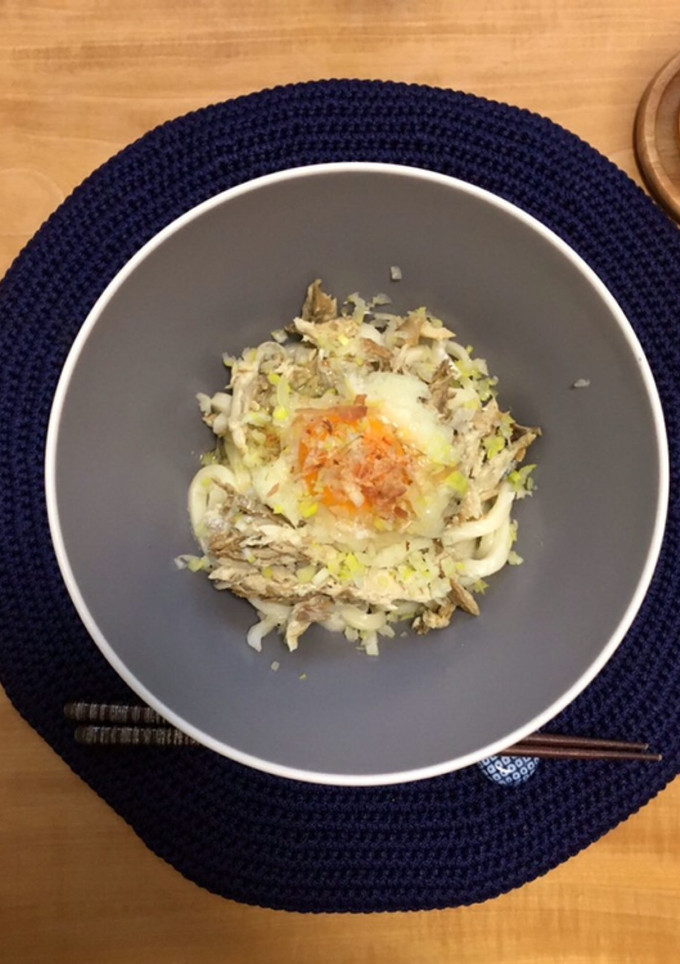 ほぐし秋刀魚の大根おろし釜玉うどん-レシピのメイン写真