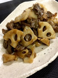 れんこんと牛肉のさっぱり甘辛炒め☆-レシピのメイン写真