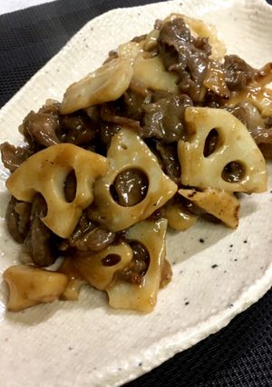 れんこんと牛肉のさっぱり甘辛炒め☆-レシピのメイン写真