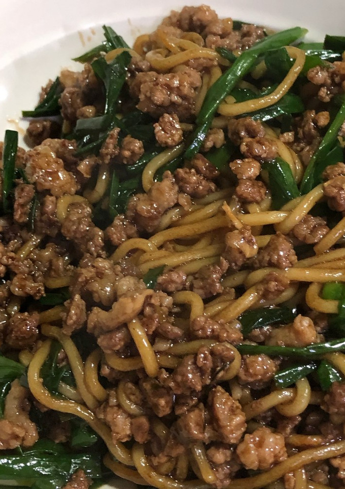 ニラとひき肉の焼きそば-レシピのメイン写真