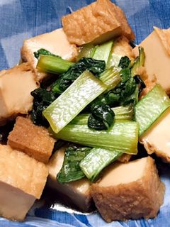 簡単ごま油とめんつゆ!小松菜厚揚げ煮浸し-レシピのメイン写真