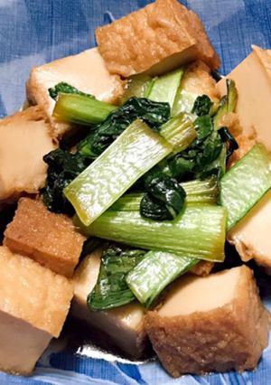 簡単ごま油とめんつゆ！小松菜厚揚げ煮浸し-レシピのメイン写真