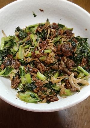 大根の葉と佃煮の炒め-レシピのメイン写真