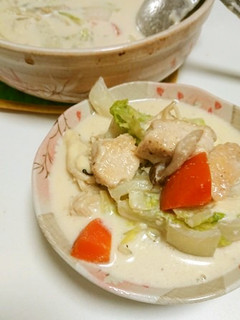 ★白菜と鶏むね肉のミルク鍋-レシピのメイン写真