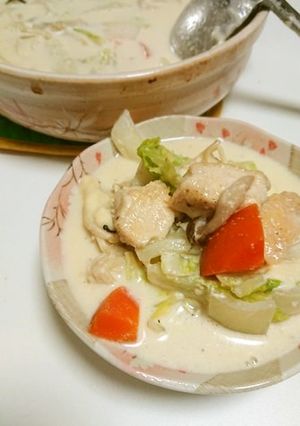 ★白菜と鶏むね肉のミルク鍋-レシピのメイン写真