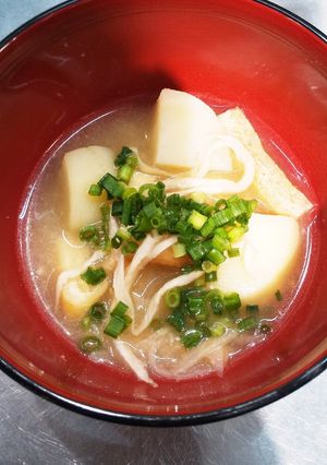 切干大根と、油揚げの味噌。ジャガイモ入り-レシピのメイン写真
