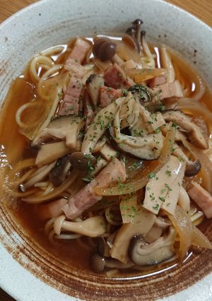 たっぷりきのこのスープパスタ-レシピのメイン写真