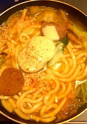 修羅場風プデチゲ風うどん-レシピのメイン写真