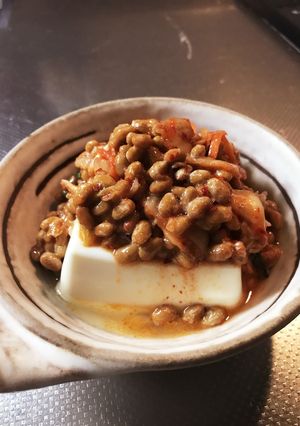 超簡単！メタボ夫のためのキムチ納豆冷や奴-レシピのメイン写真