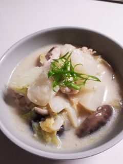 かぶと鶏もも肉の豆乳スープ煮-レシピのメイン写真