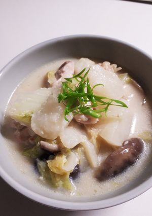 かぶと鶏もも肉の豆乳スープ煮-レシピのメイン写真