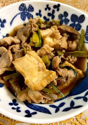 厚揚げと豚肉、小松菜のうま煮-レシピのメイン写真