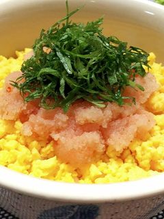 しっかり朝ごはん☆明太子と炒り卵 丼-レシピのメイン写真