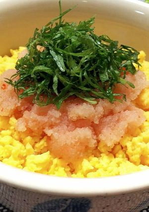 しっかり朝ごはん☆明太子と炒り卵 丼-レシピのメイン写真