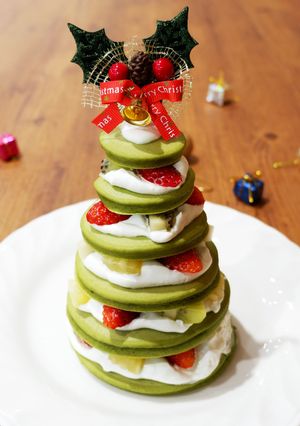 米粉の抹茶パンケーキツリー-レシピのメイン写真