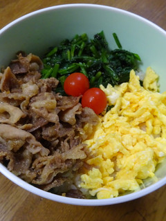 豚小間で三色丼-レシピのメイン写真