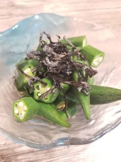 ダイエットおつまみ オクラ塩昆布あえ-レシピのメイン写真