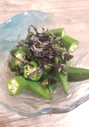 ダイエットおつまみ　オクラ塩昆布あえ-レシピのメイン写真
