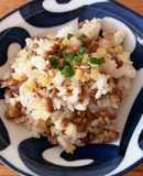 母直伝！たくあん入り納豆チャーハン