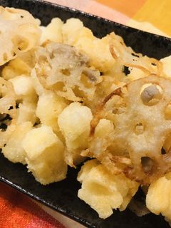 れんこんと揚げ餅のだしチップス!-レシピのメイン写真
