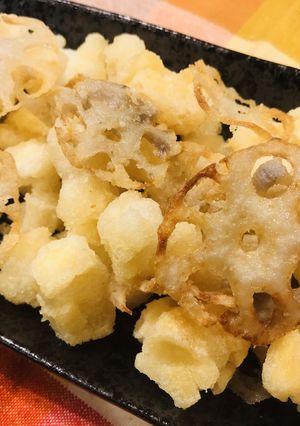 れんこんと揚げ餅のだしチップス！-レシピのメイン写真
