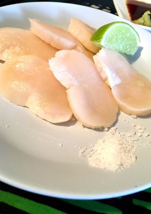 タイラギ貝の刺身はライムと岩塩がうまい！-レシピのメイン写真