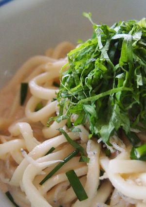 大葉とシラス、味噌バタ牛乳うどん-レシピのメイン写真