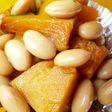 かぼちゃと大豆の簡単煮物。
