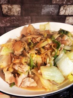 ベビーホタテと豚肉白菜のにんにく炒め-レシピのメイン写真