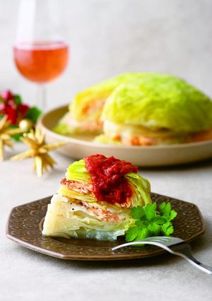 サーモンとキャベツのケーキ蒸し-レシピのメイン写真