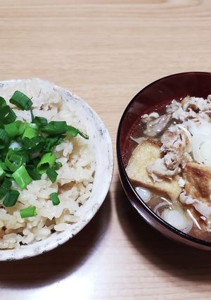 梨湖の簡単!里芋ご飯、味噌汁付き-レシピのメイン写真