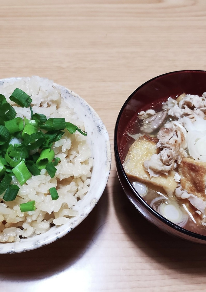 梨湖の簡単!里芋ご飯、味噌汁付き-レシピのメイン写真
