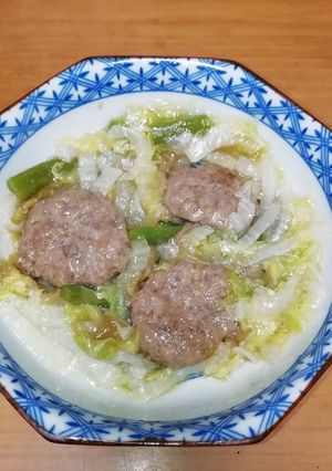 牛豚合挽肉の白菜レンジ蒸し-レシピのメイン写真